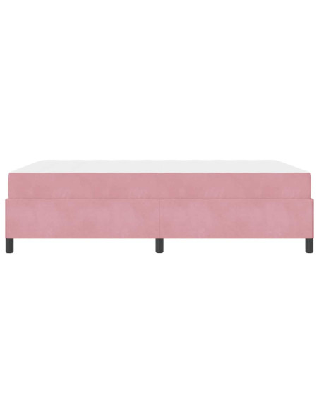Struttura del letto con materasso Rosa 140 x 200 cm Tessuto