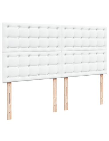 Struttura Letto Pouf con Materassi Bianco 200x200 cm Similpelle