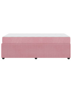 Struttura del letto con materasso Rosa 90 x 190 cm Tessuto
