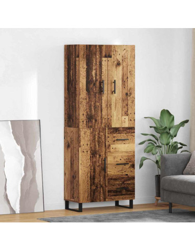 Credenza con cassetto 2 pcs Legno vecchio 69,5 x 34 x 180 cm