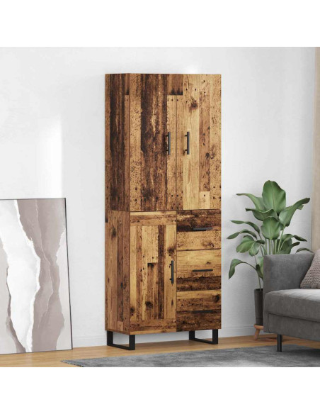 Credenza con cassetto 2 pcs Legno vecchio 69,5 x 34 x 180 cm