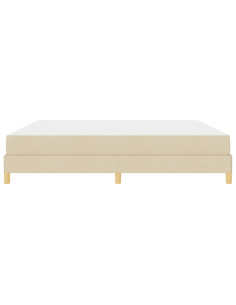 Letto a molle con materasso Crema 200 x 200 cm Tessuto