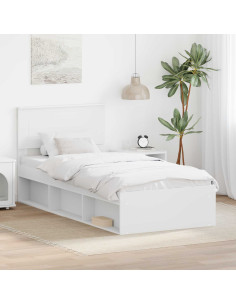 Struttura del letto Bianco 100 x 200 cm Legno multistrato