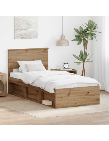 Struttura del letto con testiera Rovere Artigianale 90 x 190 cm
