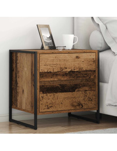 Comodino con cassetto 2 pcs Legno vecchio 50 x 39.5 x 50 cm