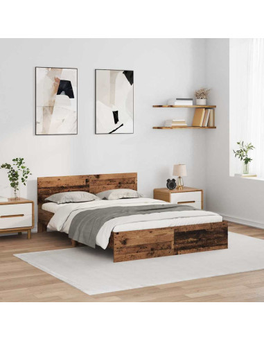 Struttura del letto con testiera Legno vecchio 120 x 190 cm