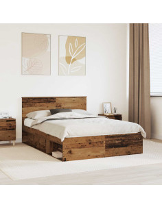 Struttura del letto con testiera Legno vecchio 160 x 200 cm