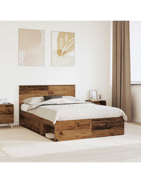 Struttura del letto con testiera Legno vecchio 160 x 200 cm