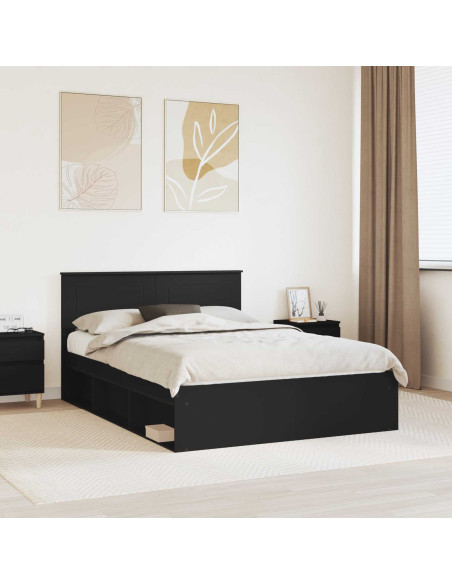 Struttura del letto Nero 150 x 200 cm Legno multistrato