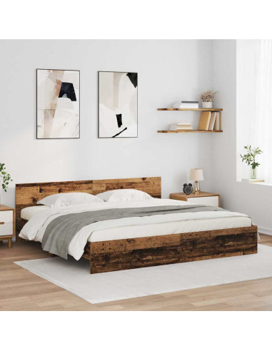 Struttura del letto con testiera Legno vecchio 200 x 200 cm