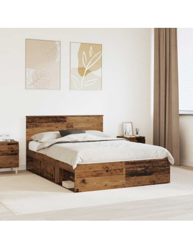 Struttura del letto con testiera Legno vecchio 150 x 200 cm
