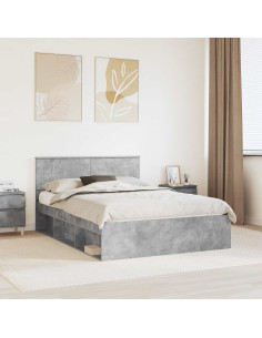 Struttura del letto Calcestruzzo 140 x 200 cm Legno multistrato