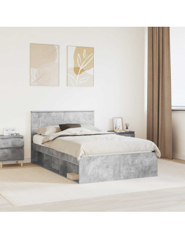 Struttura del letto con testiera Grigio Concretè 135 x 190 cm