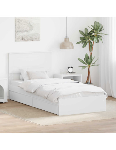 Letto con Contenitore Bianco 90 x 200 cm Legno multistrato