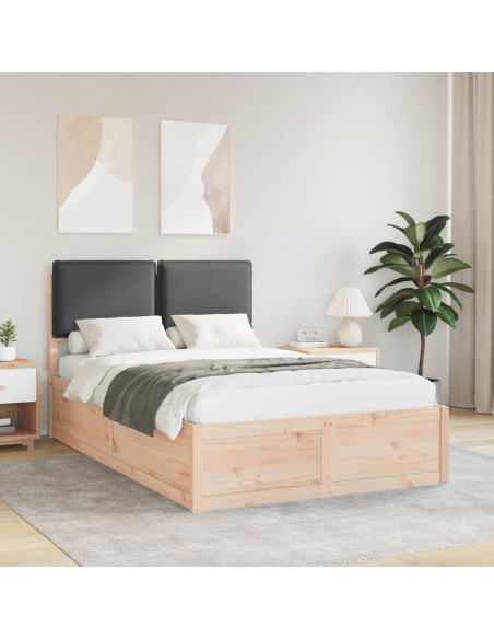 Letto con Testiera Rivestita Grigio scuro 120 x 200 cm