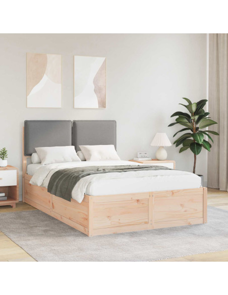 Letto con Testiera Rivestita Grigio chiaro 120 x 190 cm