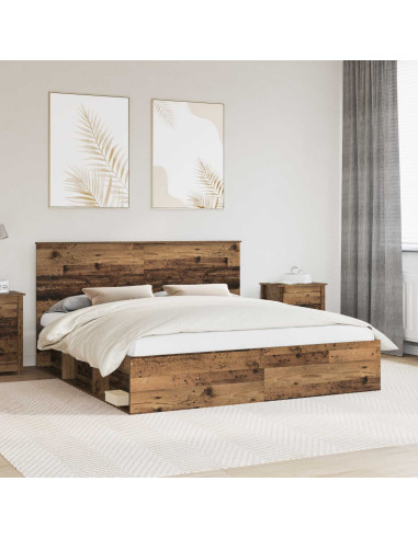 Struttura del letto Legno vecchio 200 x 200 cm Pino massello