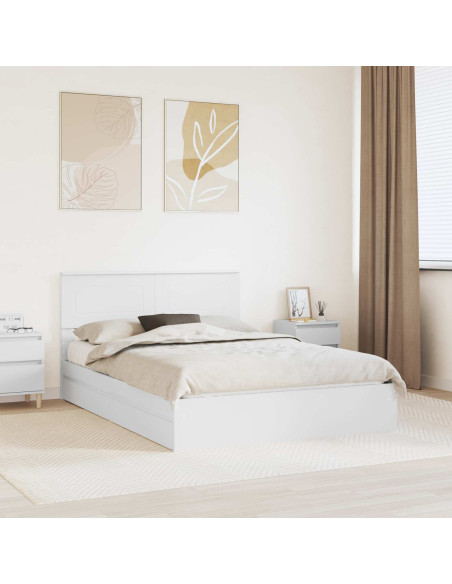 Letto con Contenitore Bianco 160 x 200 cm Legno multistrato