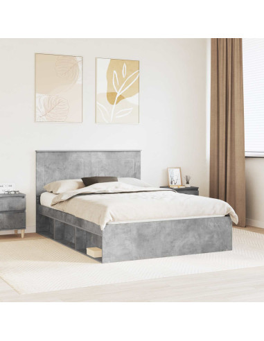 Struttura del letto Grigio Concretè 150 x 200 cm Pino massello