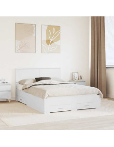 Struttura del letto Bianco 140 x 190 cm Legno multistrato