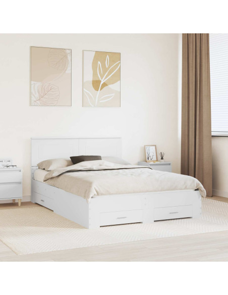 Struttura del letto Bianco 140 x 190 cm Legno multistrato