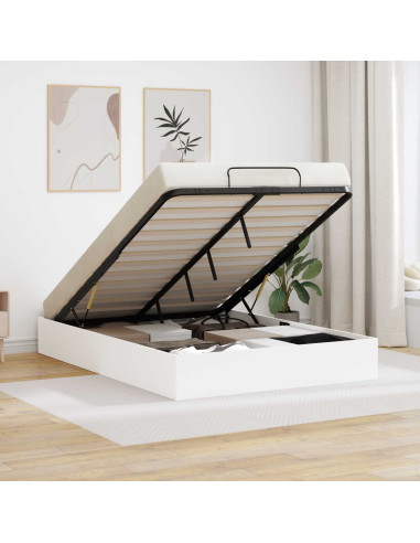 Letto ottomano Bianco 193 x 120 x 25 cm Truciolare