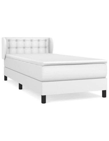 Giroletto a Molle con Materasso Bianco 90x190 cm in Similpelle