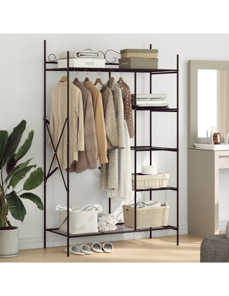 Armadio Aperto con lo scaffale Nero 104,5 x 45 x 172 cm Acciaio