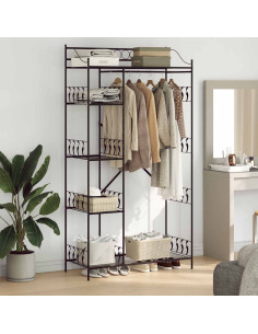 Armadio Aperto con lo scaffale Nero 101 x 43 x 188 cm Acciaio