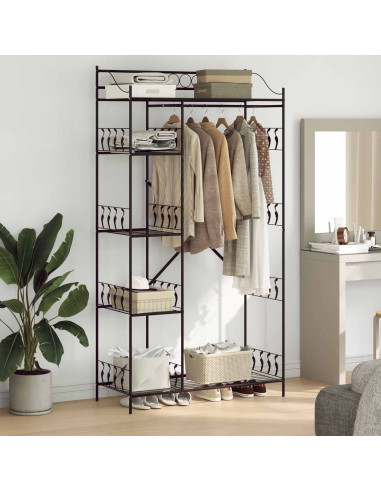 Armadio Aperto con lo scaffale Nero 101 x 43 x 188 cm Acciaio