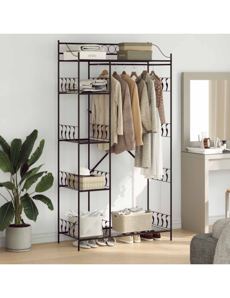 Armadio Aperto con lo scaffale Nero 101 x 43 x 188 cm Acciaio