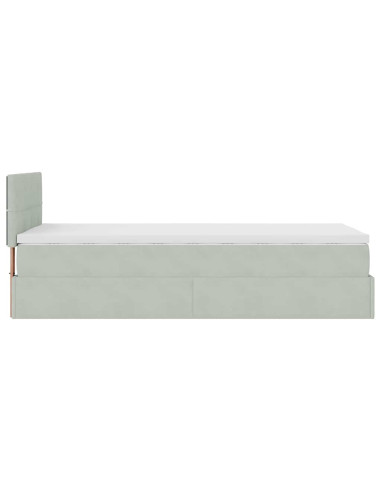 Struttura Letto Pouf con Materasso 90x190 cm in Velluto