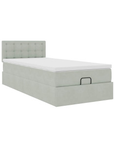 Struttura Letto Pouf con Materasso 90x190 cm in Velluto