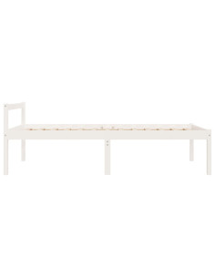 Letto per Anziani Bianco 75x190 cm Small Single Legno di Pino