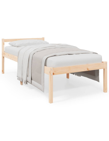 Letto per Anziani 90x190 cm Single in Legno Massello di Pino