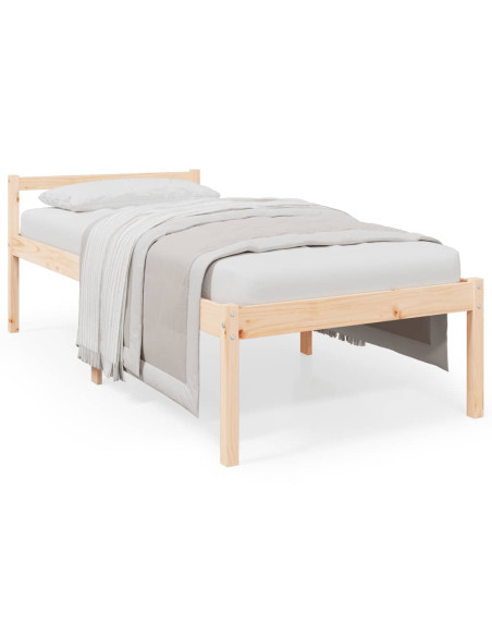 Letto per Anziani 90x190 cm Single in Legno Massello di Pino