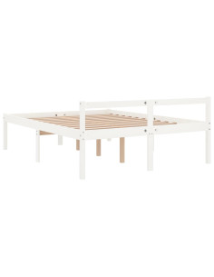 Letto per Anziani Bianco 120x190 cm Small Double Legno di Pino