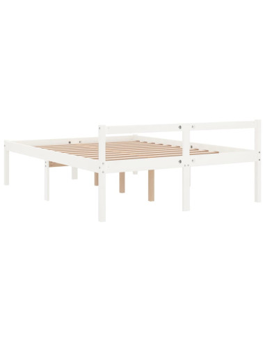 Letto per Anziani Bianco 120x190 cm Small Double Legno di Pino