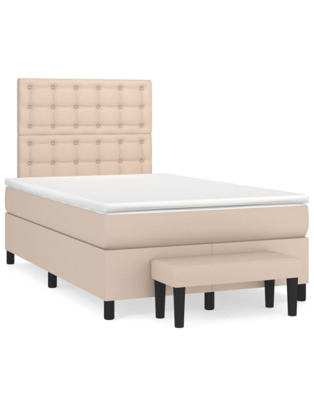 Giroletto a Molle con Materasso Cappuccino 120x200cm Similpelle