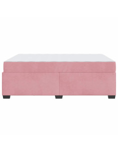 Struttura del letto con materasso Rosa 140 x 200 cm Tessuto