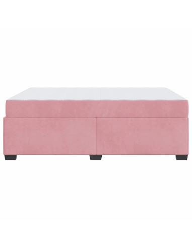 Struttura del letto con materasso Rosa 140 x 200 cm Tessuto