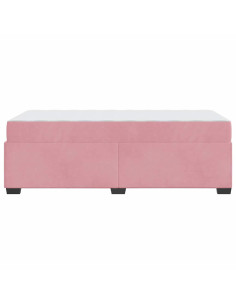 Struttura del letto con materasso Rosa 90 x 190 cm Tessuto