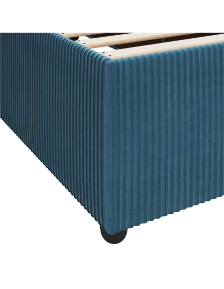 Struttura del letto con materasso Blu 160 x 200 cm Tessuto