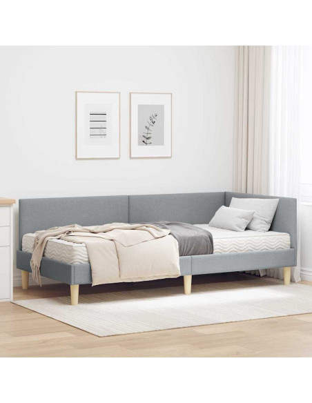 Struttura Letto Angolare con Materasso 2 pcs Grigio chiaro