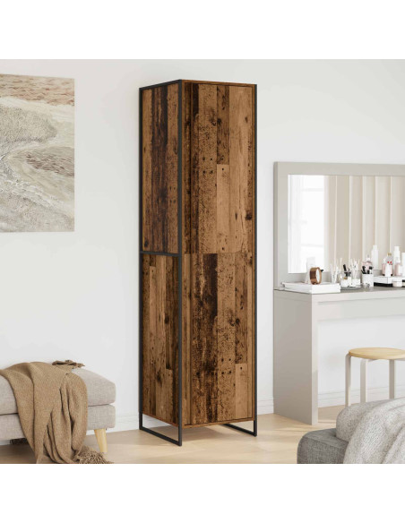 Armadio 2 pcs Legno vecchio 50 x 50 x 200 cm Legno multistrato