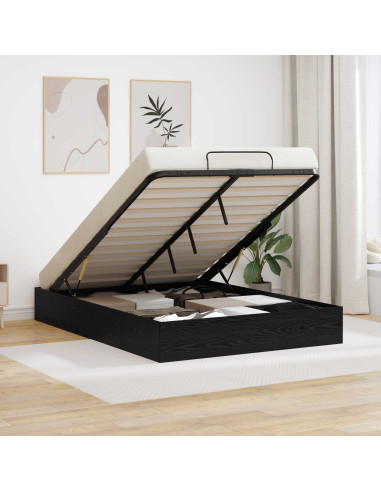 Letto ottomano Rovere Nero 193 x 120 x 25 cm Truciolare