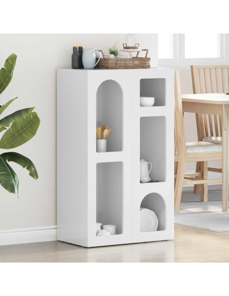 Credenza Bianco Lucido 59 x 35 x 100,5 cm Legno multistrato