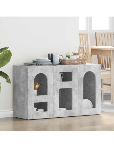 Credenza Grigio cemento 100 x 35 x 59 cm Legno multistrato