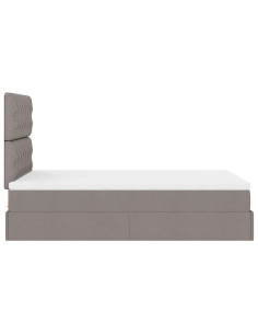 Struttura Letto Pouf con Materasso Tortora 120x200cm in Tessuto