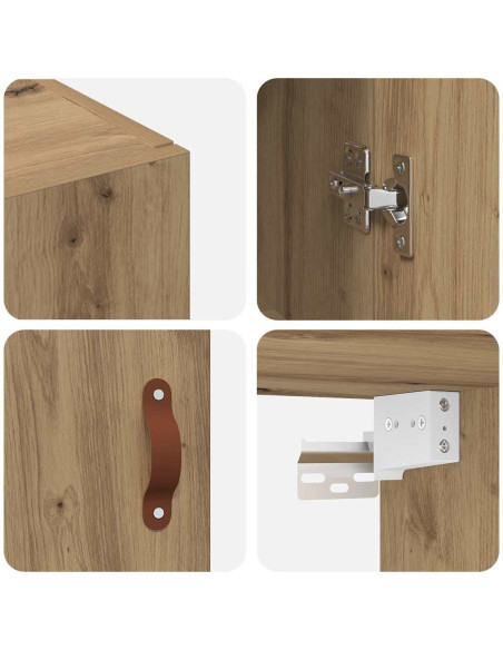 Mobiletto a muro 2 pcs Rovere artigianale 69,5 x 34 x 90 cm